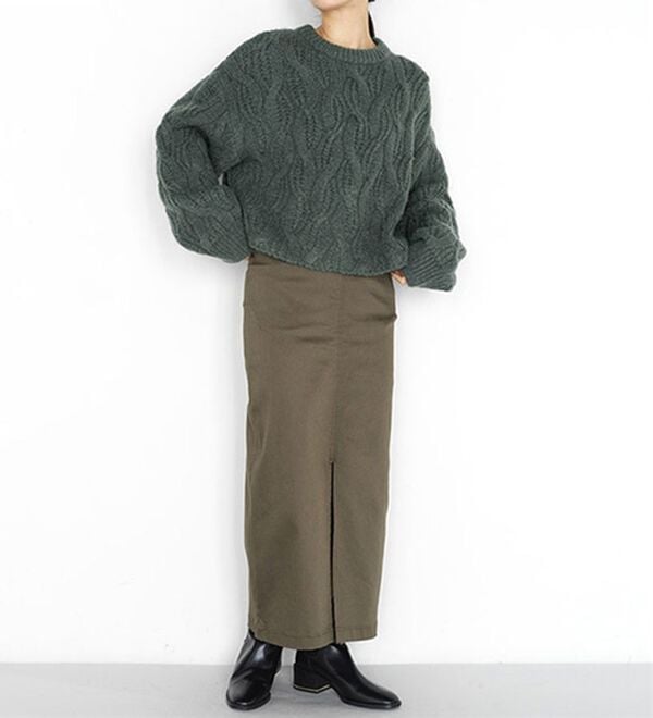 RANAN（ラナン）の「ビッグケーブル短丈ニット（ニット・セーター）」｜詳細画像