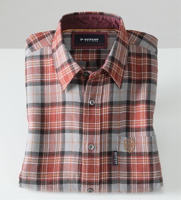 「＜ダンロップ・リファインド＞ぬくもりのウール入りシャツ（メンズシャツ）」｜レンガ系