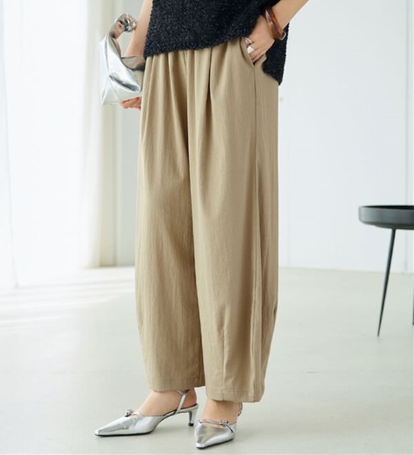 BELLUNA（ベルーナ）の「さらっと肌離れ！ひんやりカーブパンツ（ワイドパンツ・ガウチョ）」｜詳細画像