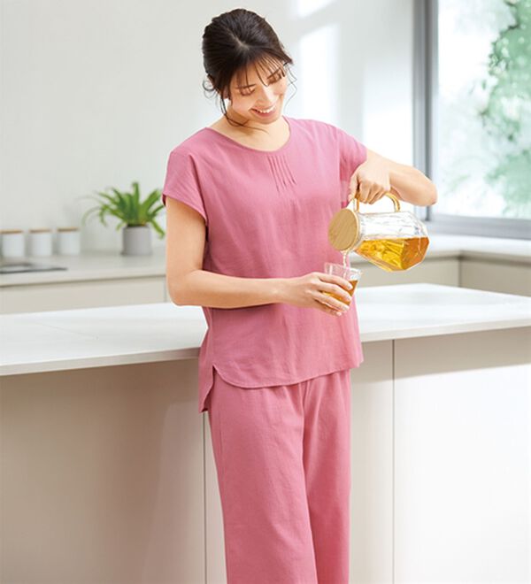 「サラッと涼しい楊柳プルオーバー（パジャマ・ルームウェア）」｜詳細画像