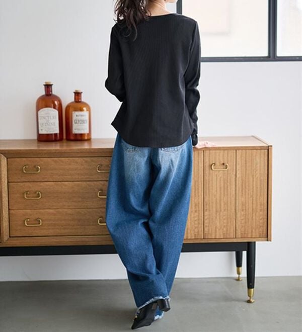 RANAN（ラナン）の「ヘンリーネックワッフルロンＴ（カットソー）」｜詳細画像