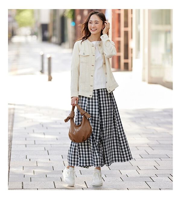 BELLUNA（ベルーナ）の「やわらかダブルガーゼデニム風ジャケット（その他ジャケット）」｜詳細画像