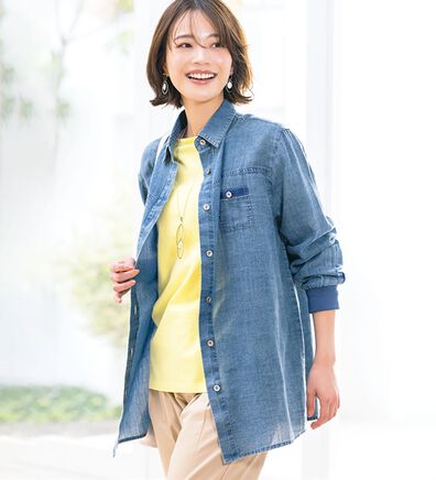 ルフラン（ルフラン）の「夏にも着られる！透けデニムシャツ（シャツ）」