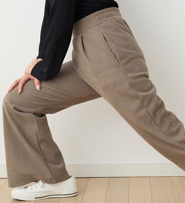 RANAN（ラナン）の「あったか裏ベロアニットコールフレアパンツ（フルレングスパンツ）」｜詳細画像