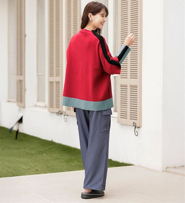 ルフラン（ルフラン）の「すっきり見えのライン配色ニット（ニット・セーター）」｜詳細画像