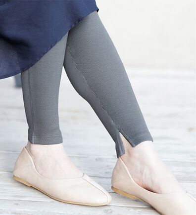 LAVIENNE（ラヴィエンヌ）の「綿９５％綿混リブレギンス（肌着・インナーウェア）」