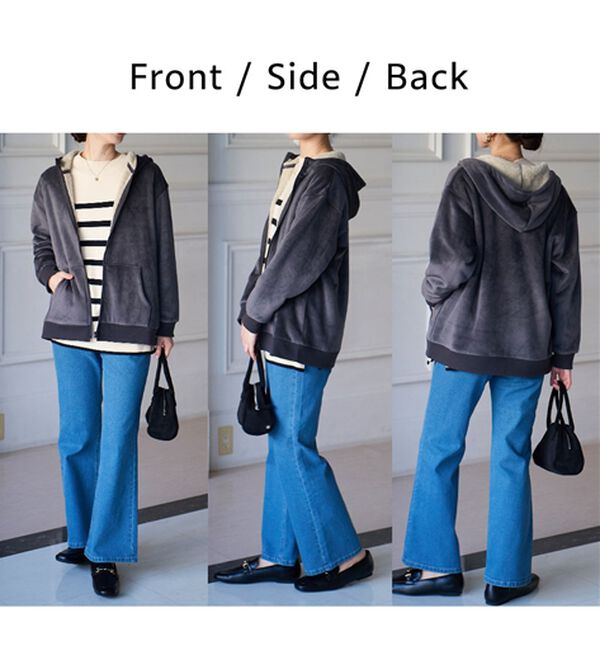 BELLUNA（ベルーナ）の「【快適Ｌａｂ．】リッチベロア素材裏ボアパーカー（パーカー）」｜詳細画像