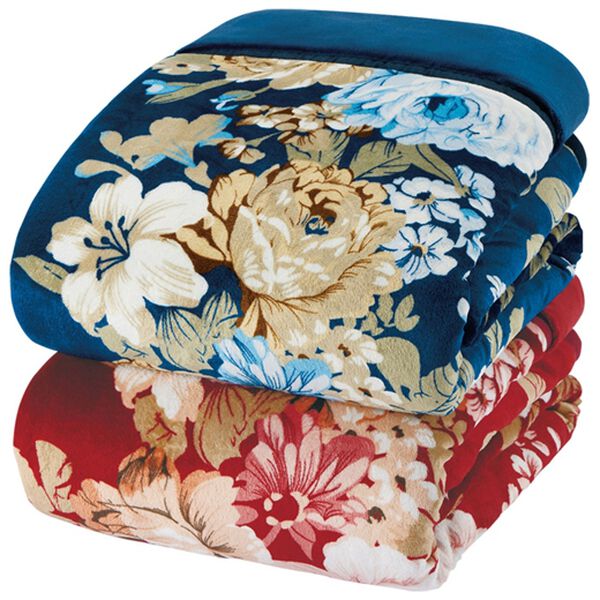 「シンサレート機能わた使用大判衿付毛布布団（毛布・ブランケット）」｜2色組