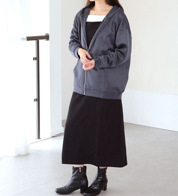 A HAPPY MARILYN（アハッピーマリリン）の「【大きいサイズ】【Ｌ～６Ｌ】「軽・薄・伸」さっと羽織れるライトダンボールパーカー（パーカー）」｜詳細画像