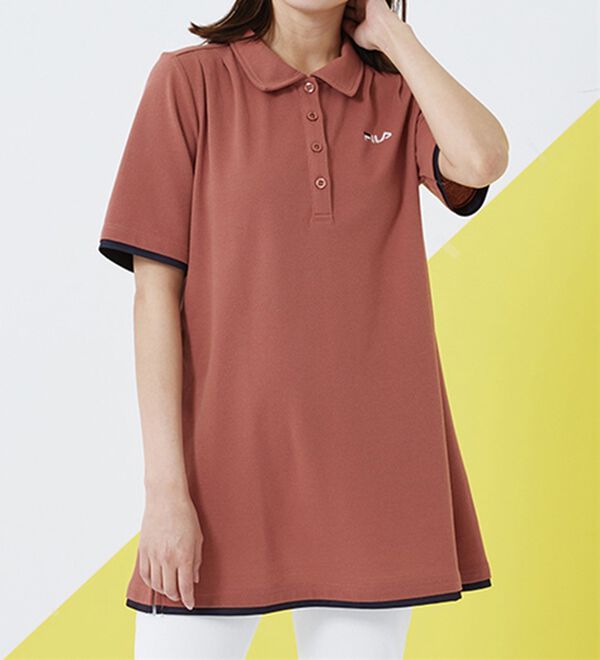 BELLUNA（ベルーナ）の「＜ＦＩＬＡ＞ひんやり！タック使い配色ポロチュニック（ポロシャツ）」｜詳細画像