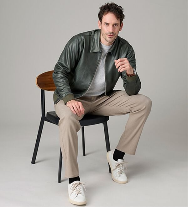 「＜コムルヴァン・オム＞フェイクレザージャケット（メンズジャケット）」｜詳細画像