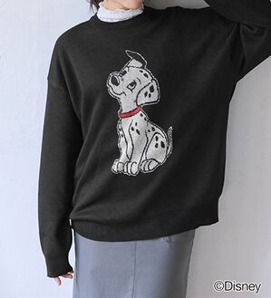 BELLUNA（ベルーナ）の「＜Ｄｉｓｎｅｙ＞【１０１匹わんちゃん】ジャカードゆったりセーター（ニット・セーター）」｜ブラック