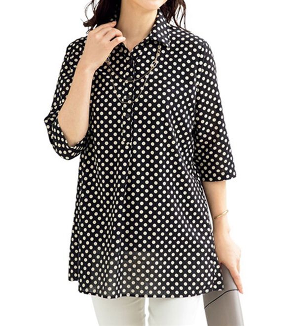 ルフラン（ルフラン）の「【３色組】空羽素材ドットブラウス＜ラゼルア＞（ブラウス）」｜詳細画像