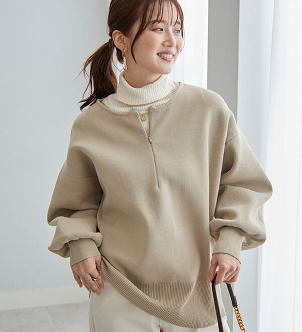 GeeRA（ジーラ）の「ハーフジップニットプルオーバー（ニット・セーター）」｜詳細画像