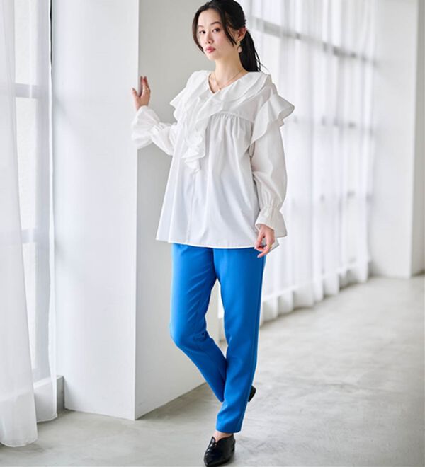 RANAN（ラナン）の「【選べる股下】美脚シルエットタックパンツ（股下６１・６５ｃｍ）（フルレングスパンツ）」｜詳細画像