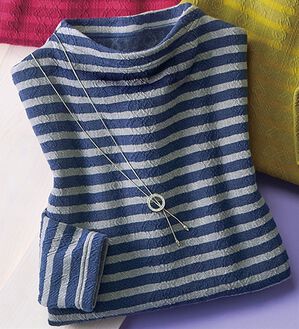 ルフラン（ルフラン）の「あったか裏起毛ジャカード柄プルオーバー（カットソー）」｜ネイビー系