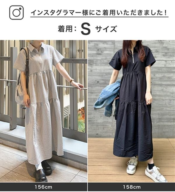 GeeRA（ジーラ）の「サッカーティアードハーフジップワンピース（その他ワンピース）」｜詳細画像