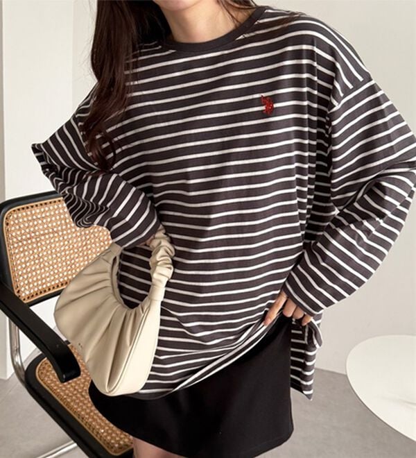 GeeRA（ジーラ）の「【Ｕ．Ｓ．ＰＯＬＯ ＡＳＳＮ】オーバーサイズ刺しゅうロンＴ（カットソー）」｜詳細画像