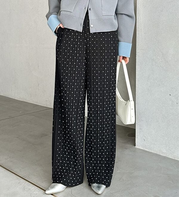 GeeRA（ジーラ）の「セルフカットセミワイドプリーツパンツ（フルレングスパンツ）」｜詳細画像