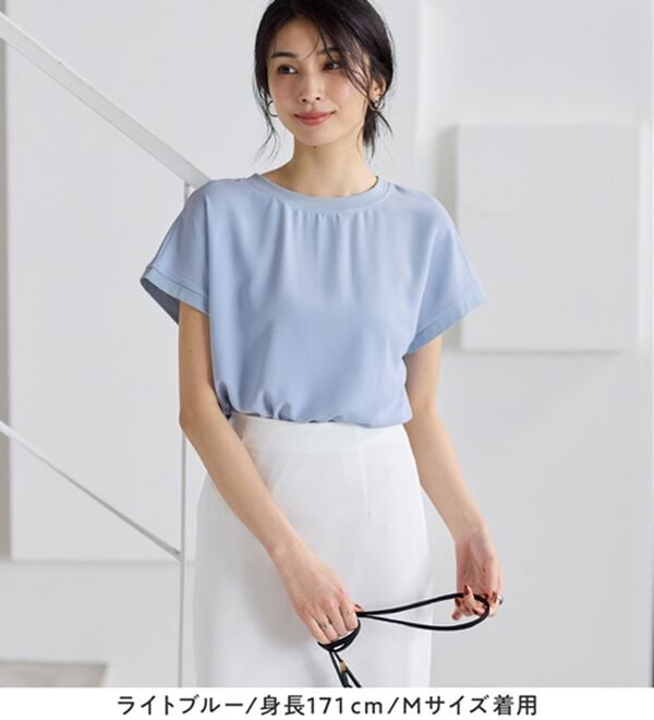 Viola e Viola（ヴィオラ エ ヴィオラ）の「【涼しく解決！】Ｔシャツ感覚で着られるブラウス（ブラウス）」｜詳細画像
