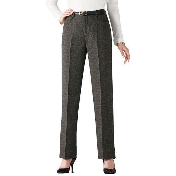 BELLUNA（ベルーナ）の「蓄熱保温ウール調千鳥柄パンツ（フルレングスパンツ）」｜詳細画像