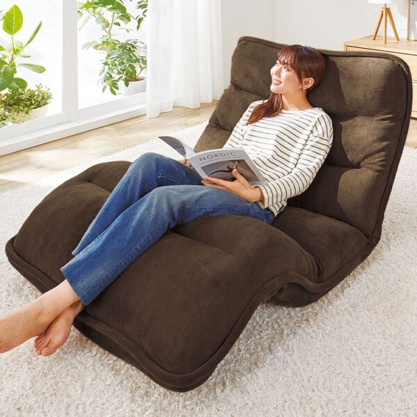 iellio（イエリオ）の「ＮＥＷ収納簡単低反発もこもこ座椅子＜１人掛け・リクライニング・フロアチェア・ごろ寝マット・ロングマット・長座布団＞（座椅子）」｜詳細画像