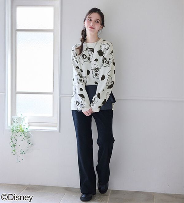 BELLUNA（ベルーナ）の「＜Ｄｉｓｎｅｙ＞【１０１匹ワンちゃん】総柄ジャカードゆったりセーター（ニット・セーター）」｜詳細画像