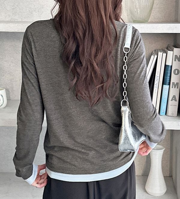 GeeRA（ジーラ）の「レイヤード風ヘンリーネックカットソー（カットソー）」｜詳細画像