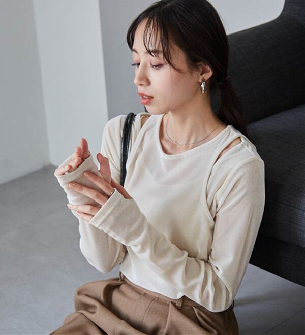 RANAN（ラナン）の「２ＷＡＹレイヤードシアーベロアトップス（カットソー）」｜詳細画像