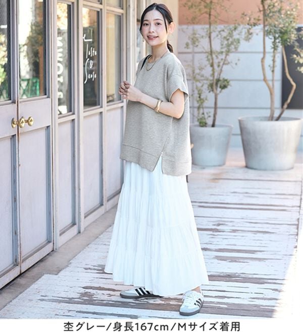 Viola e Viola（ヴィオラ エ ヴィオラ）の「ひんやりなめらかダンボール裾ジップチュニック（チュニック）」｜詳細画像