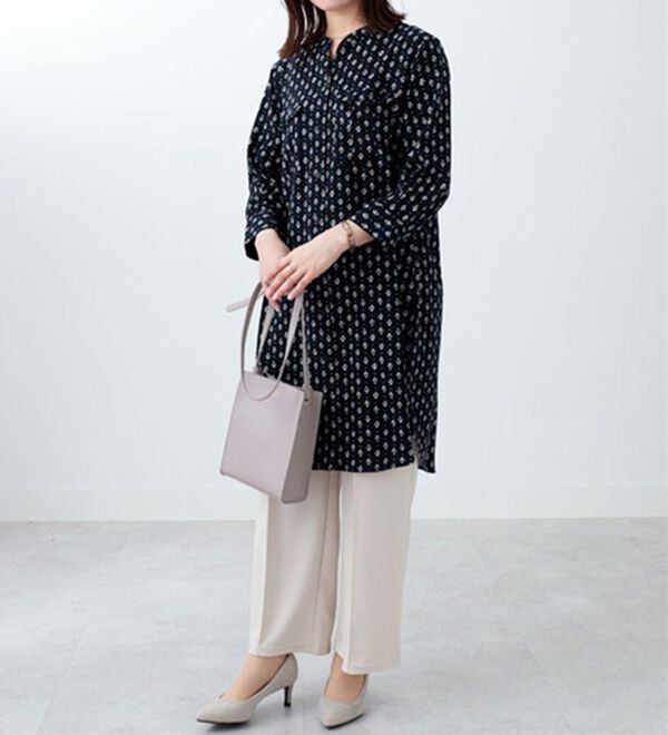 BELLUNA（ベルーナ）の「レーヨンプリントポケット使いワンピース（プリントワンピース）」｜詳細画像