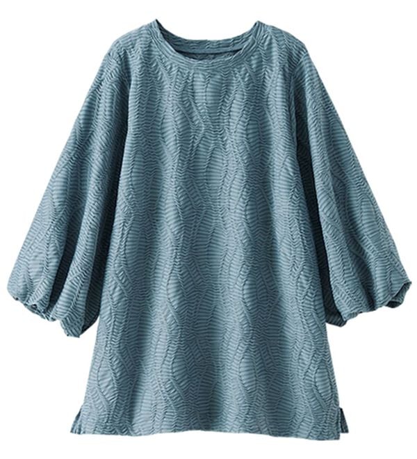 BELLUNA（ベルーナ）の「波柄ジャカードバルーン袖プルオーバー（カットソー）」｜詳細画像