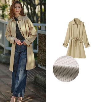 RANAN（ラナン）の「花粉対策！ステンカラーコート（ロングコート）」｜ベージュ