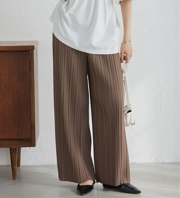 RANAN（ラナン）の「セミワイドプリーツイージーパンツ（フルレングスパンツ）」｜詳細画像