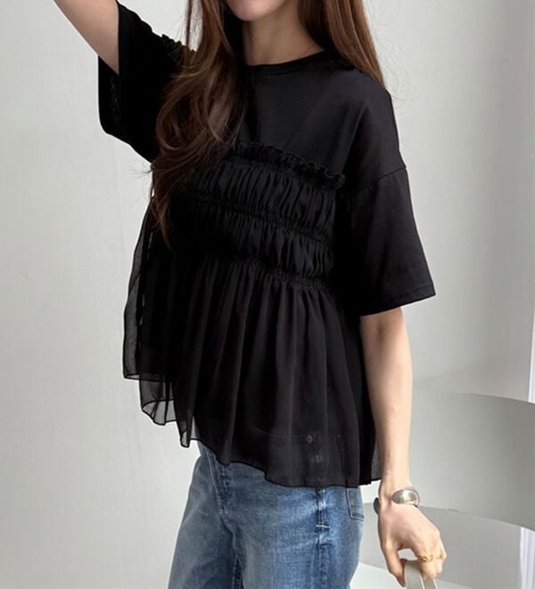 GeeRA（ジーラ）の「シアービスチェドッキングＴシャツ（カットソー）」｜詳細画像