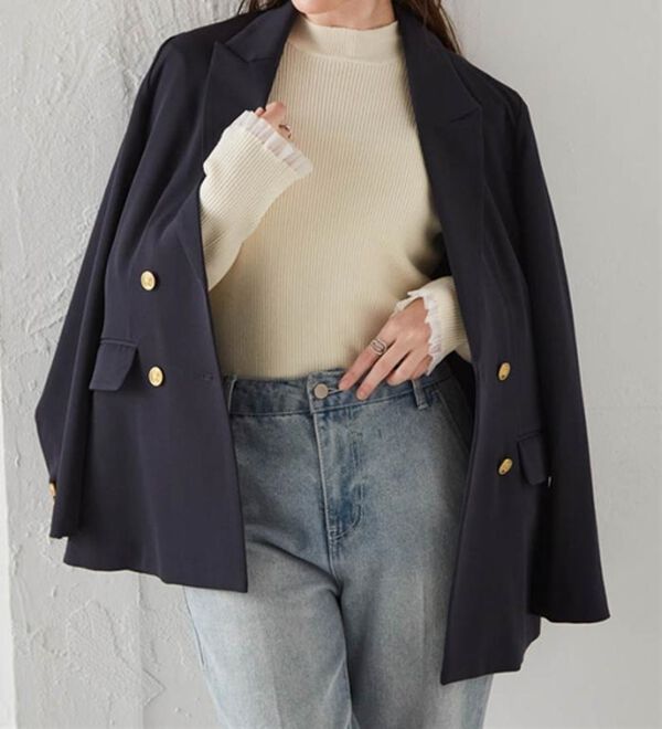 RANAN（ラナン）の「洗える！ゴールド調ボタンWテーラードジャケット（テーラードジャケット）」｜詳細画像