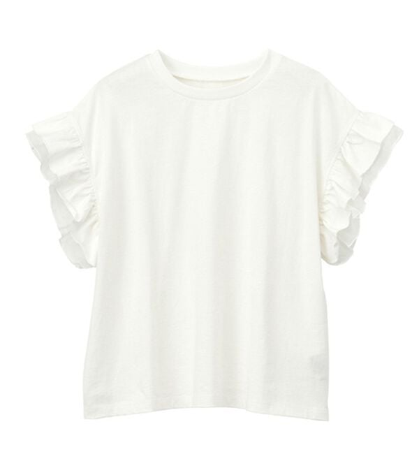 GeeRA（ジーラ）の「接触冷感袖フリルカットソー（カットソー）」｜詳細画像