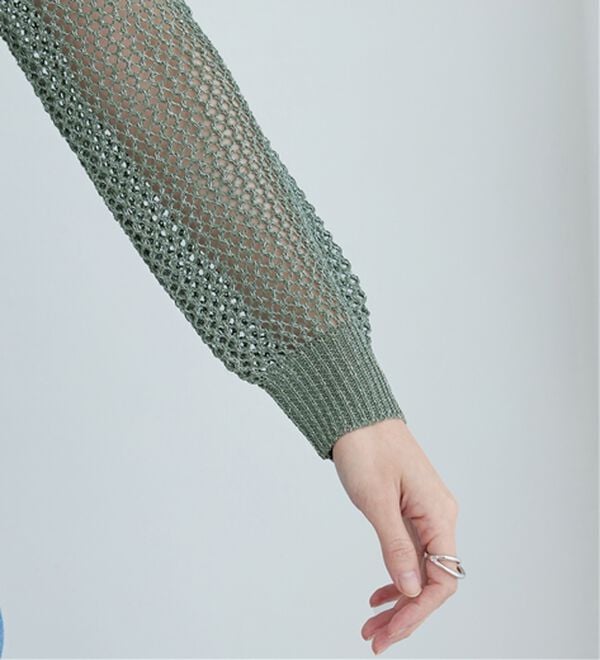 BELLUNA（ベルーナ）の「ラメメッシュニットプルオーバー（ニット・セーター）」｜詳細画像