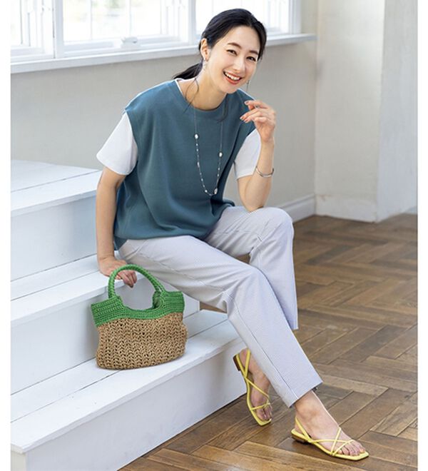 ルフラン（ルフラン）の「【３本組】サッカー素材テーパードパンツ＜ポピー＞（テーパードパンツ）」｜詳細画像