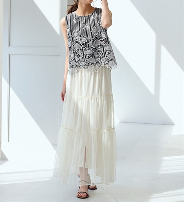 RANAN（ラナン）の「ひんやり！レース使いプルオーバー（ブラウス）」｜詳細画像