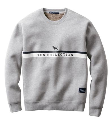 「＜ケン・コレクション＞刺しゅうデザインが魅力の裏ボアトレーナー（メンズトレーナー）」