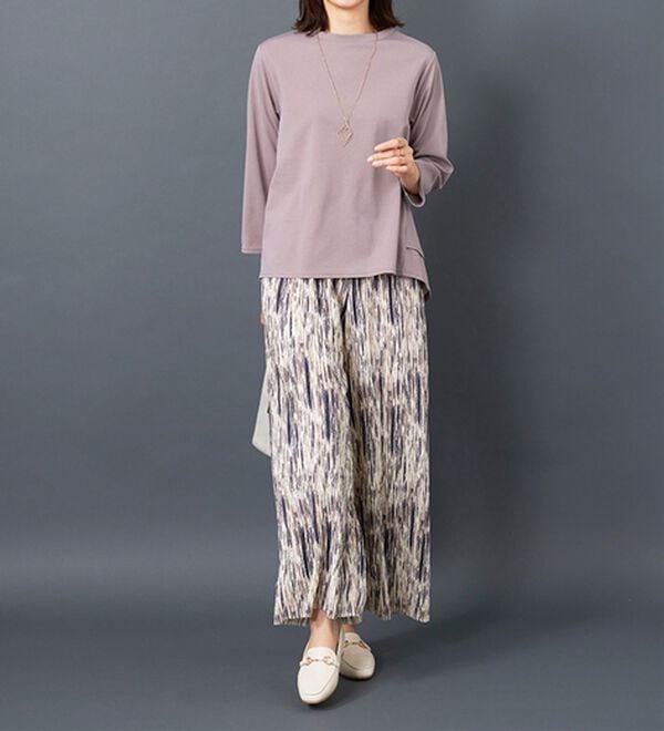 BELLUNA（ベルーナ）の「なめらか素材ゆったりプリーツパンツ（ワイドパンツ・ガウチョ）」｜詳細画像