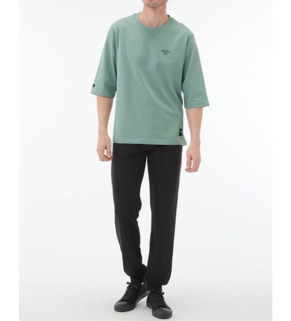 「＜イネド＞綿１００％ゆったり６分袖ライトトレーナー（メンズトレーナー）」｜詳細画像