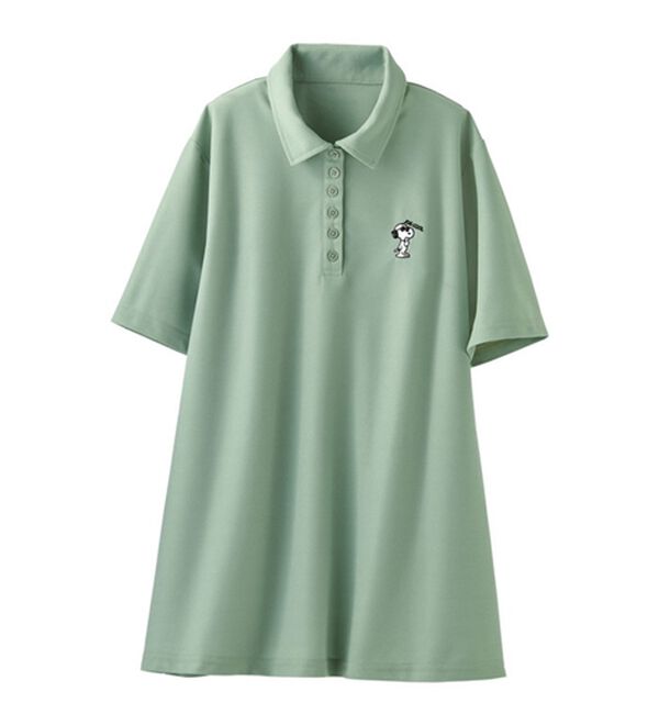 BELLUNA（ベルーナ）の「スヌーピー刺しゅうポロチュニック（ポロシャツ）」｜詳細画像