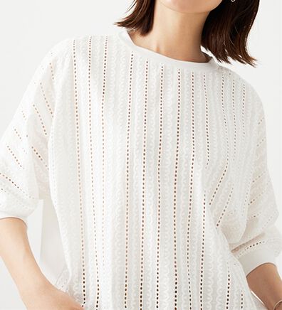 BELLUNA（ベルーナ）の「レース切替ドルマンプルオーバー（カットソー）」