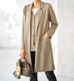 BELLUNA（ベルーナ）の「ロングベスト付ジャケットアンサンブル（その他ジャケット）」｜ベージュ