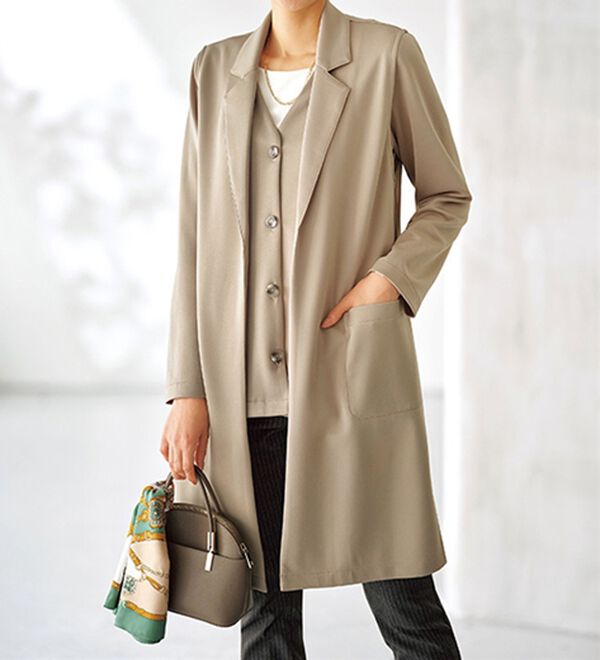 BELLUNA（ベルーナ）の「ロングベスト付ジャケットアンサンブル（その他ジャケット）」｜ベージュ