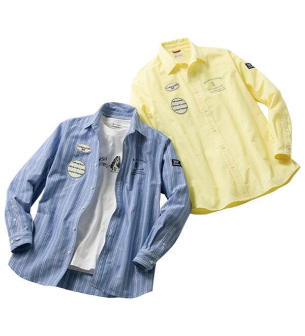 「＜ハッシュパピー＞ロゴデザインオックスフォードシャツ（メンズシャツ）」｜詳細画像