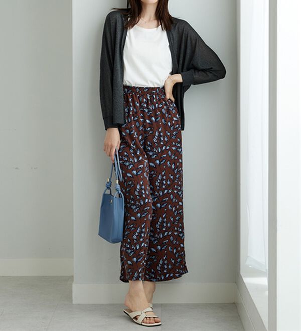 BELLUNA（ベルーナ）の「ヒンヤリ冷感！プリントワイドパンツ（ワイドパンツ・ガウチョ）」｜詳細画像