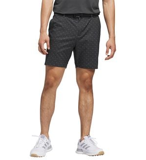 「ａｄｉｄａｓ　ゴルフ　スモールリーフ　プリントショートパンツ（メンズハーフパンツ）」｜ブラック